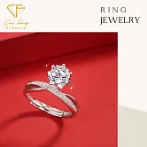 【CF鑽飾】女戒《星光雪花》莫桑鑽 1克拉鑽戒 純銀戒指