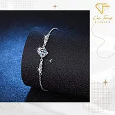 【CF鑽飾】手鍊《純愛》莫桑鑽1克拉純銀手鏈  拉環式