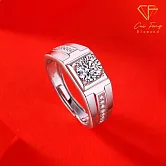 【CF鑽飾】男戒《港灣》莫桑鑽 1克拉 鑽戒 戒指