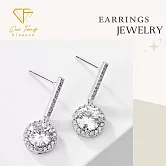 【CF鑽飾】耳環《微鑲圓包》莫桑鑽 1克拉 耳釘 耳針