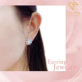 【CF鑽飾】耳環《小雛菊》莫桑鑽 1克拉 耳釘 耳針