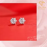【CF鑽飾】耳環《雪花星芒》莫桑鑽 1克拉 耳釘 耳針