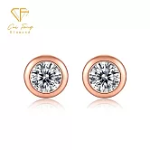 【CF 鑽飾】耳環《感知泡泡》(莫桑鑽 1克拉 耳釘) 玫瑰金