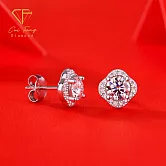 【CF鑽飾】耳環《花卉》莫桑鑽 1克拉 耳釘 耳針