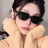 seoul show首爾秀 180度全折疊彈簧腿復古橢圓框男女太陽眼鏡UV400墨鏡 6180 蒼雪灰