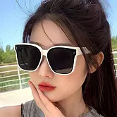 seoul show首爾秀 輕量全折疊套鏡抗UV400太陽眼鏡墨鏡 918  亮白框黑灰片