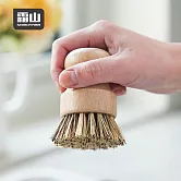 【日本霜山】日式天然劍麻椰棕鍋刷(附304不鏽鋼收納架)