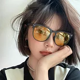 seoul show首爾秀 高質感輕韌TR90彈簧腿折疊太陽眼鏡抗UV400墨鏡 809  琥珀咖