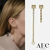 AEC PARIS 巴黎品牌 切割單鑽耳環 簡約金鍊耳環 Studs Bala ?toil?e 公主