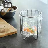 【日本霜山】304不鏽鋼圓形垃圾袋架/桌上迷你垃圾桶