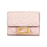 FENDI Baguette FF Logo三折短夾(Micro)_展示品 (粉色)
