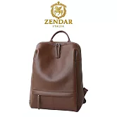 【ZENDAR】台灣總代理 限量1折 頂級超柔軟小牛皮後背包 瑪雅系列 全新專櫃展示品(咖啡色)