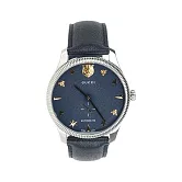 GUCCI G-Timeless 虎頭及蜜蜂星星圖案機械錶 (深藍色)