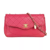 CHANEL 金釦菱格紋牛皮鏈帶二用包_展示品 (粉紅色)