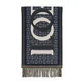 LOEWE Love 標誌羊毛及羊絨圍巾 (海軍藍)