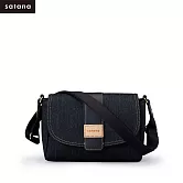 satana - Denim 經典馬鞍包 - 丹寧黑