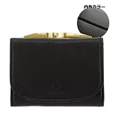 Kissora Tokyo ｜日本職人手工 三折一字口金牛皮短夾 黑色