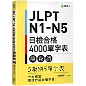 JLPT N1-N5 日檢合格 4000 單字表隨身讀： 5 級別 5 單字表，一本搞定應試合格必備字彙!