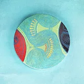 <洄游-雨‧花朵>藝術陶瓷吸水杯墊【風潮音樂】