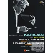 德弗札克:第九號交響曲「新世界」、莫札特:第五號小提琴協奏曲/ 卡拉揚(指揮)柏林愛樂與維也納交響樂團，曼紐因(小提琴) DVD