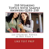 210 Speaking Topics With Sample Answers Q181-210: 240 Speaking Topics 30 Day Pack 3