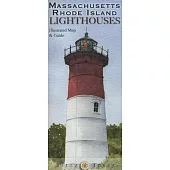 Massachusetts Rhode Island Lighthouses: Illustrated Map & Guide