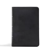 CSB Large Print Compact Reference Bible, Black Leathertouch