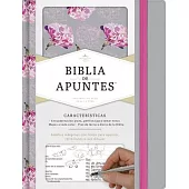 Rvr 1960 Biblia de Apuntes, Gris Y Floreado Tela Impresa