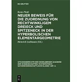 Neuer Beweis für die Zuordnung von rechtwinkligem Dreieck und Spitzeneck in der hyperbolischen Elementargeometrie