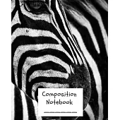 Composition Notebook: Zebra Themed Wide-ruled composition notebook