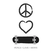 Peace Love and Skate Notebook for Skateboarders: 6