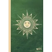 Notes: Vintage Sun Notebook Journal- A Celestial Journal with Smiling Sun Cover Design-6x9-100 Wide Ruled Pages- Soft Matte C