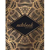 Graph Paper Notebook: Luxury Golden Indian Mandala Soft Cover - 1/4 inch squares - Large (8.5 x 11 inches) Letter Size - 100 Square Grid Pag