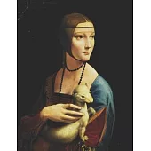 Leonardo da Vinci Black Pages Sketchbook: Lady with an Ermine - Large Black Paper Artsy Renaissance Art Notebook - Red & Blue Woman - Use with Metalli