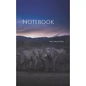 Notebook: Elephant Landscape Sky African Elephants