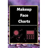Makeup Face Charts: Blank Workbook Paper Practice Face Charts For Makeup Artists 6