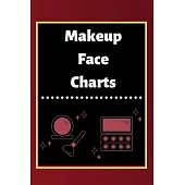 Makeup Face Charts: Blank Workbook Paper Practice Face Charts For Makeup Artists 6