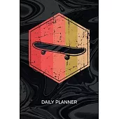 Daily Planner Weekly Calendar: Skateboard Lover Organizer Undated - Blank 52 Weeks Monday to Sunday -120 Pages- Old School Skateboarding Notebook Jou