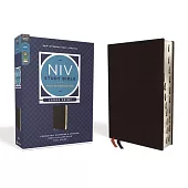 NIV Study Bible, Fully Revised Edition, Large Print, Bonded Leather, Black, Red Letter, Thumb Indexed, Comfort Print