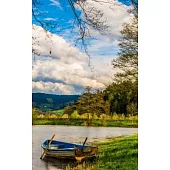 Notebook: rowing boat lake water fishing landscape