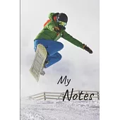 My notes: Snowboard Notebook - Size 6