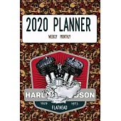 2020 Planner Weekly Monthly: Harley Davidson Flathead Motorcycle Engine (Jan 1, 2020 to Dec 31, 2020)