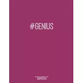 Notebook for Cornell Notes, 120 Numbered Pages, #GENIUS, Plum Cover: For Taking Cornell Notes, Personal Index, 8.5