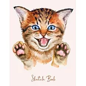 Sketch Book: Cute & Beautiful Kitten Watercolor Sketchbook for Drawing, Crayon Coloring, Writing & Painting, Learning to Draw, Brai