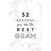 32 Reasons You Are The Best Gram: Fill In Prompted Marble Memory Book
