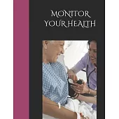 Monitor Your Health: Blood Pressure & Blood Glucose Tracker/Logbook/1Year Record/Cover Photo Design: Nurse In Action
