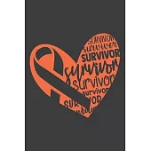 Writing About My Health Journey with Kidney Cancer: College Ruled (Heart Survivor Orange Awareness Ribbon Cover)