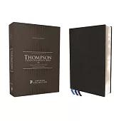 Niv, Thompson Chain-Reference Bible, Genuine Goatskin Leather, Black, Premier Collection, Black Letter, Art Gilded Edges, Comfort Print