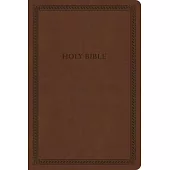 CSB Large Print Thinline Bible, Brown Leathertouch, Value Edition