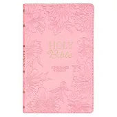 KJV Holy Bible, Gift Edition King James Version, Faux Leather Flexible Cover, Light Pink Floral